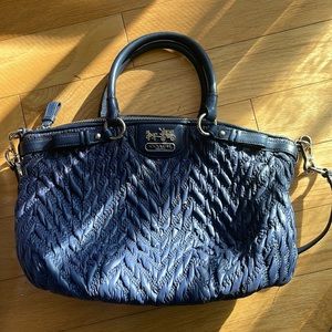 Like new navy blue medium coach purse